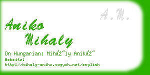 aniko mihaly business card